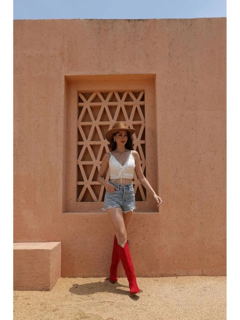 Women's Red Pointed Toe Faux Leather Block Heel Heel Over The Knee Boots